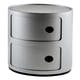 Meuble de rangement COMPONIBILI, 2 compartiments, Argent