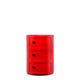 Meuble de rangement COMPONIBILI, 3 compartiments, Rouge