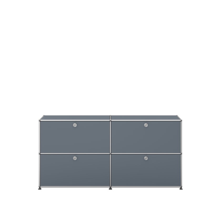 Meuble de rangement HALLER E2 de USM, Gris moyen Meuble de rangement HALLER E2 de USM, Gris moyen