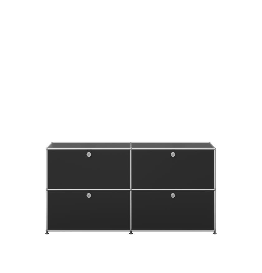 Meuble de rangement HALLER E2 de USM, Noir graphite