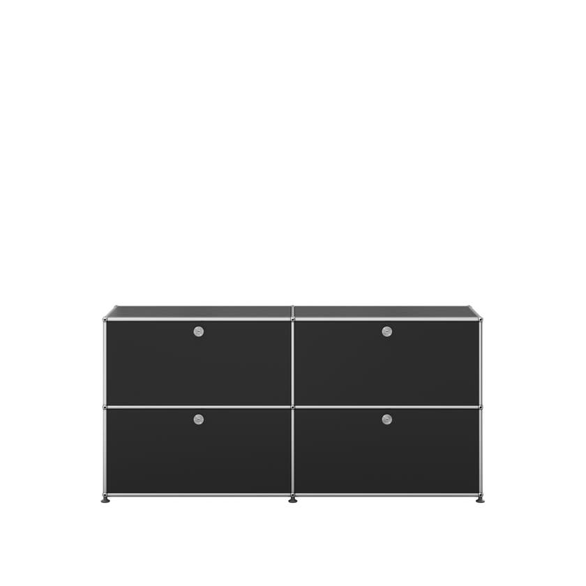 Meuble de rangement HALLER E2 de USM, Noir graphite Meuble de rangement HALLER E2 de USM, Noir graphite