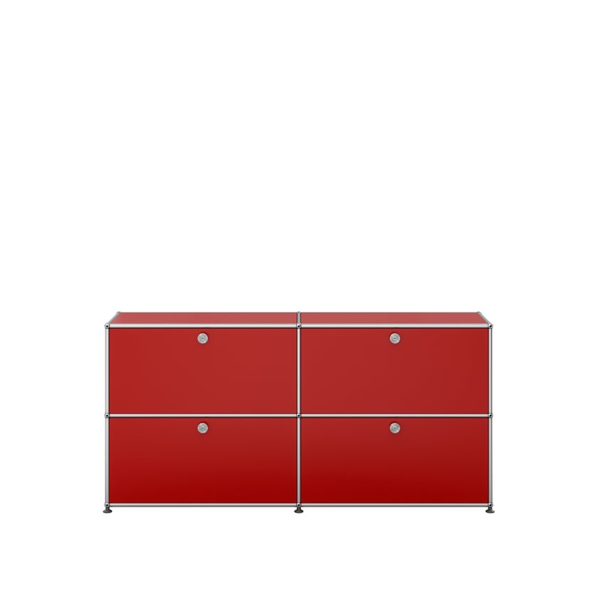 Meuble de rangement HALLER E2 de USM, Rouge rubis Meuble de rangement HALLER E2 de USM, Rouge rubis