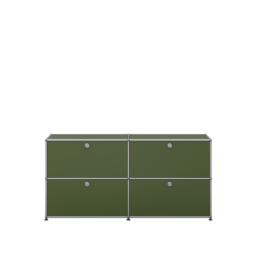 Meuble de rangement HALLER E2 de USM, Vert Olive Meuble de rangement HALLER E2 de USM, Vert Olive