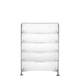 Meuble de rangement MOBIL Cinq étagères de Kartell, Blanc Glace, Simple 