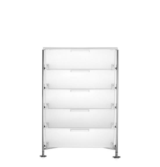 Meuble de rangement MOBIL Cinq étagères de Kartell, Blanc Glace, Simple 