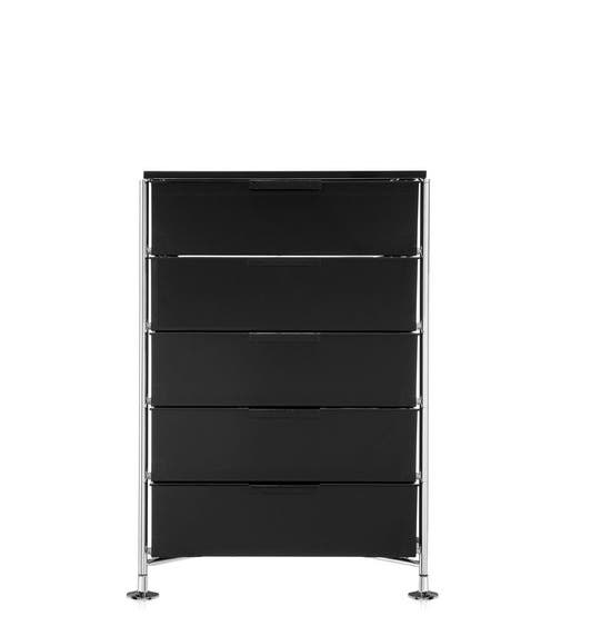 Meuble de rangement MOBIL Cinq étagères de Kartell, Fumé Brillant, Simple 