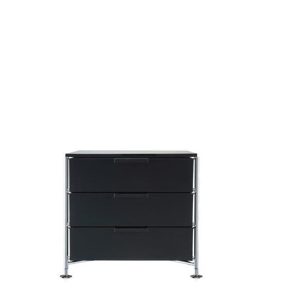 Meuble de rangement MOBIL trois étagère de Kartell, Fumé Brillant, Simple 