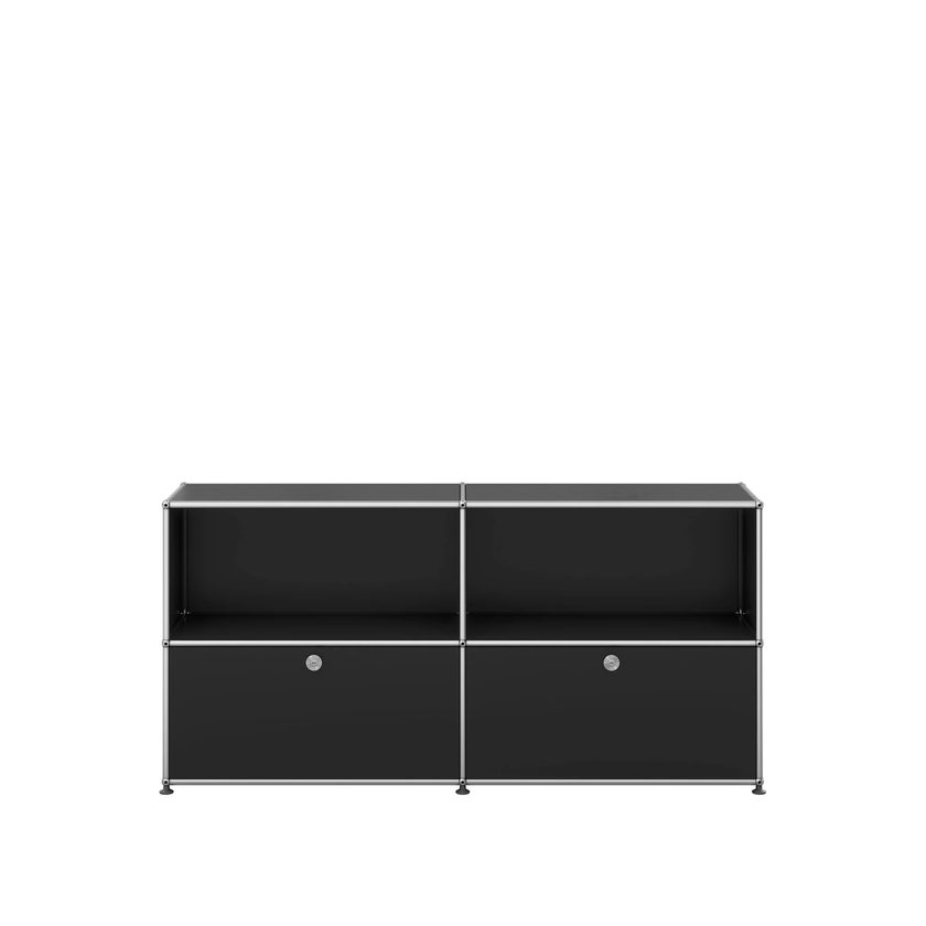Meuble de rangement USM Haller C2, Noir graphite Meuble de rangement USM Haller C2, Noir graphite