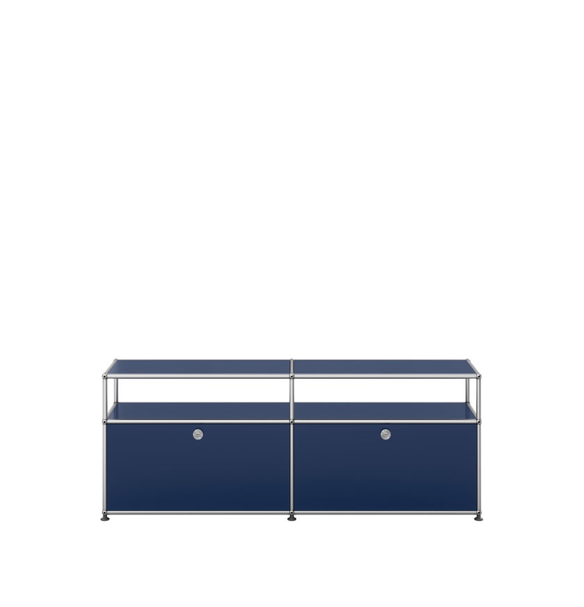 Meuble TV/Hifi HALLER O2 de USM, Bleu acier
