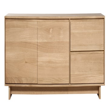 Meuble TV WAVE d'Ethnicraft , 2 portes / 1 porte abattante / 1 tiroir, Chêne