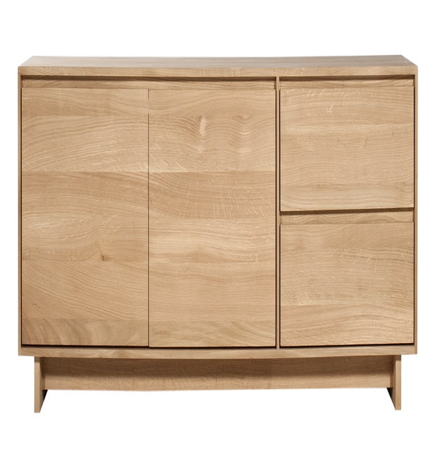 Meuble TV WAVE d'Ethnicraft , 2 portes / 1 porte abattante / 1 tiroir, Chêne