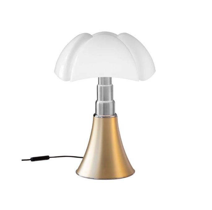 Lampe à poser MINI PIPISTRELLO LED DIMMABLE de Martinelli Luce, Laiton satiné Lampe à poser MINI PIPISTRELLO LED DIMMABLE de Martinelli Luce, Laiton satiné