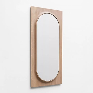 Miroir en chêne CIRCUIT de Drugeot Manufacture, Ovale