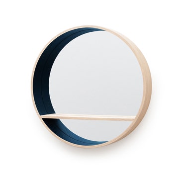 Miroir CONSOLE de Drugeot Manufacture, Ø80, Bleu Lectoure