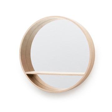 Miroir CONSOLE de Drugeot, Ø80, Chêne naturel