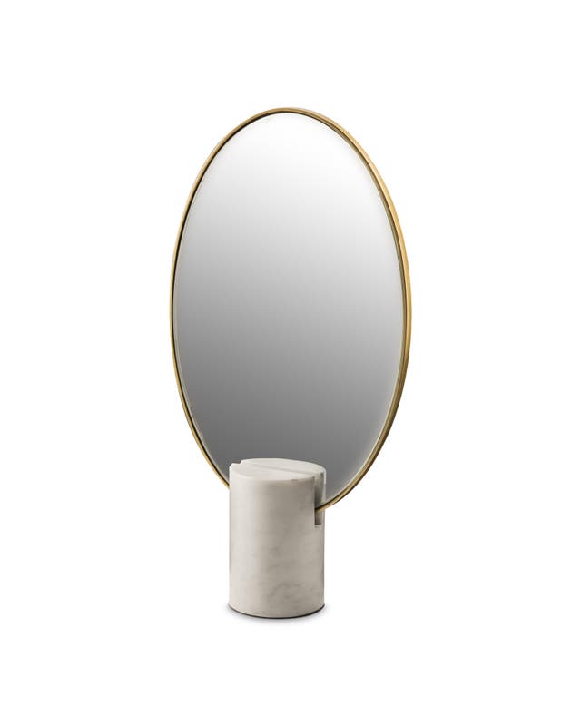 Miroir OVAL MARBLE de Pols Potten, Blanc Miroir OVAL MARBLE de Pols Potten, Blanc