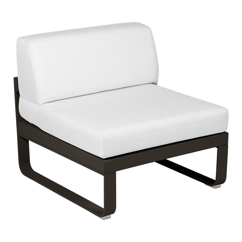 Module central BELLEVIE de Fermob, 1 place, Tonka, Coussin Blanc grisé Module central BELLEVIE de Fermob, 1 place, Tonka, Coussin Blanc grisé
