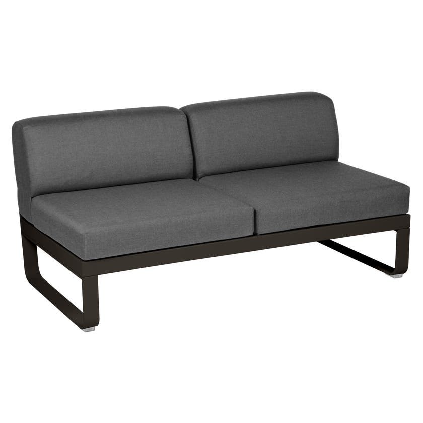 Module central BELLEVIE de Fermob, 2 places, Tonka, Coussin Gris graphite Module central BELLEVIE de Fermob, 2 places, Tonka, Coussin Gris graphite