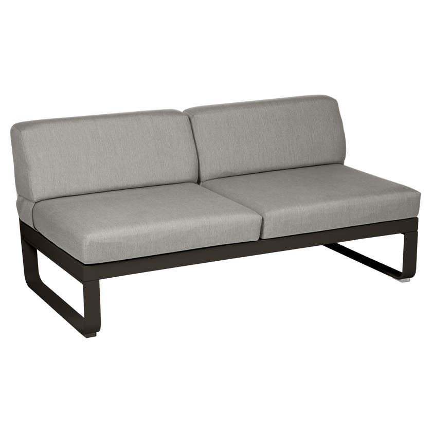 Module central BELLEVIE de Fermob, 2 places, Tonka, Coussin Taupe grisé Module central BELLEVIE de Fermob, 2 places, Tonka, Coussin Taupe grisé