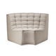 Module d'angle arrondi N701 d'Ethnicraft, 120 x 120 x 76 cm, Beige