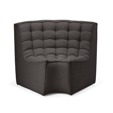 Module d'angle arrondi N701 d'Ethnicraft, 120 x 120 x 76 cm, Gris foncé