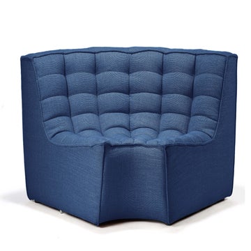 Module d'angle arrondi N701, 120 x 120 x 76 cm, Bleu