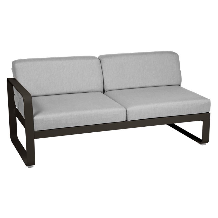 Module gauche BELLEVIE de Fermob, 2 places, Tonka, Coussin Gris flanelle Module gauche BELLEVIE de Fermob, 2 places, Tonka, Coussin Gris flanelle