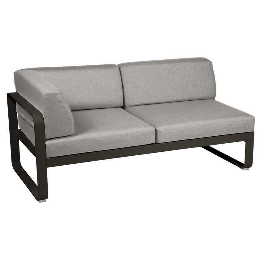 Module d'angle gauche 2 places BELLEVIE de Fermob, Tonka, Coussin Taupe grisé Module d'angle gauche 2 places BELLEVIE de Fermob, Tonka, Coussin Taupe grisé