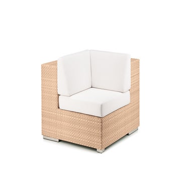 Module d'angle LOUNGE avec coussins Cool white de Dedon, Bleach