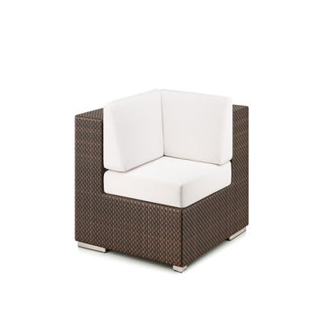 Module d'angle LOUNGE avec coussins Cool white de Dedon, Java