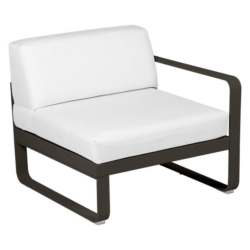 Module droit BELLEVIE de Fermob, 1 place, Tonka, Coussin Blanc grisé Module droit BELLEVIE de Fermob, 1 place, Tonka, Coussin Blanc grisé