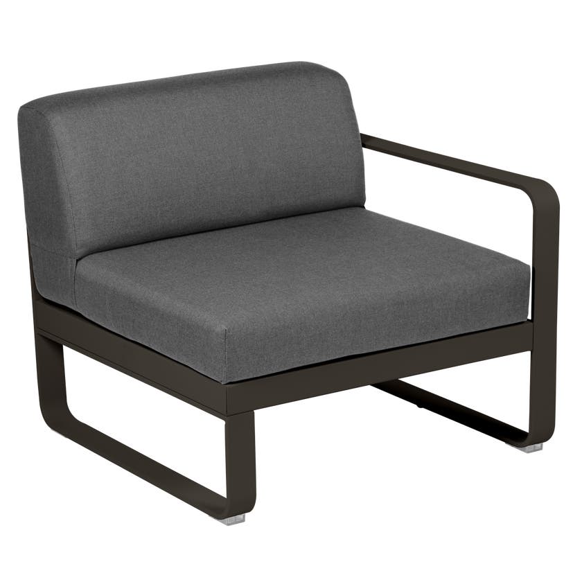 Module droit BELLEVIE de Fermob, 1 place, Tonka, Coussin Gris graphite Module droit BELLEVIE de Fermob, 1 place, Tonka, Coussin Gris graphite