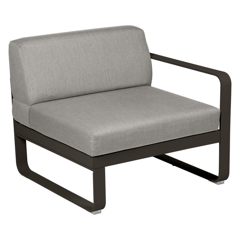 Module droit BELLEVIE de Fermob, 1 place, Tonka, Coussin Taupe grisé Module droit BELLEVIE de Fermob, 1 place, Tonka, Coussin Taupe grisé
