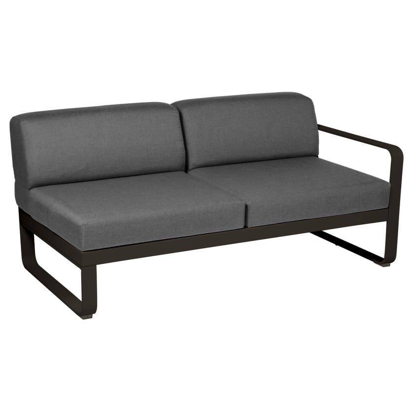 Module droit BELLEVIE de Fermob, 2 places, Tonka, Coussin Gris graphite Module droit BELLEVIE de Fermob, 2 places, Tonka, Coussin Gris graphite