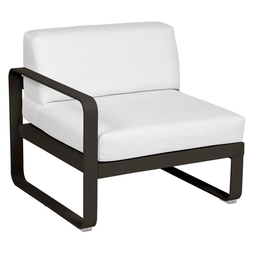 Module gauche BELLEVIE de Fermob, 1 place, Tonka, Coussin Blanc grisé Module gauche BELLEVIE de Fermob, 1 place, Tonka, Coussin Blanc grisé