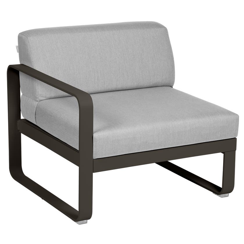 Module gauche BELLEVIE de Fermob, 1 place, Tonka, Coussin Gris flanelle Module gauche BELLEVIE de Fermob, 1 place, Tonka, Coussin Gris flanelle