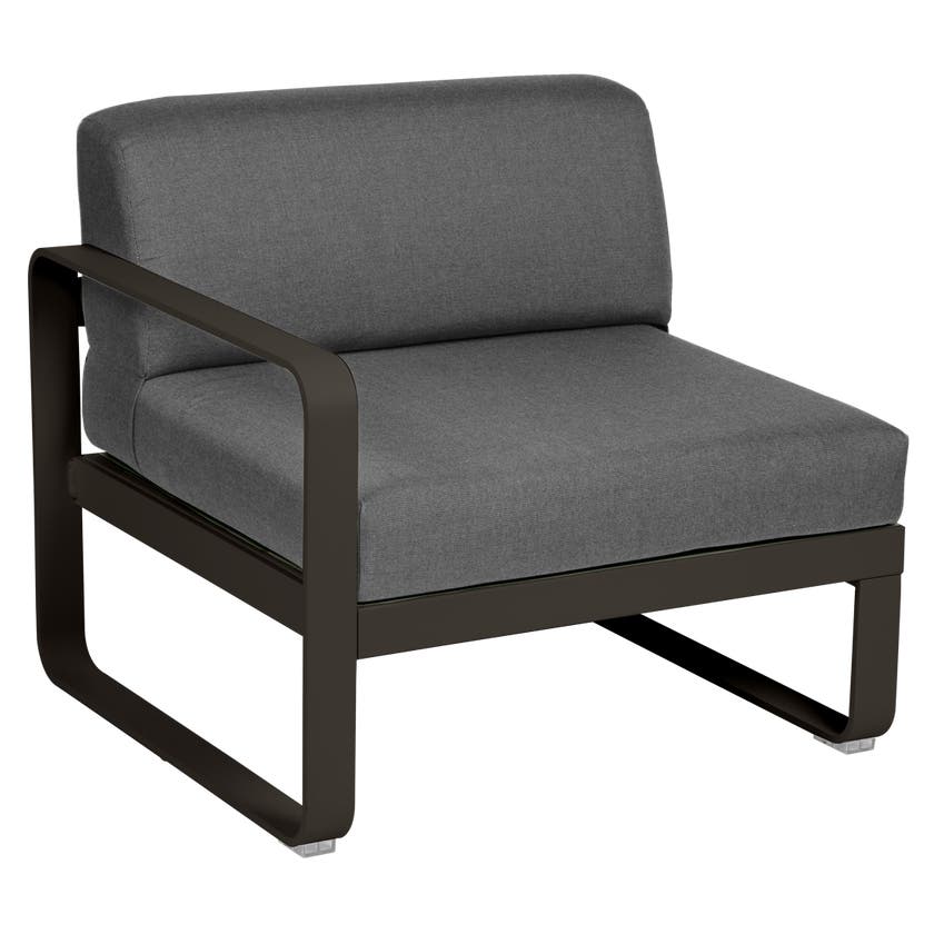 Module gauche BELLEVIE de Fermob, 1 place, Tonka, Coussin Gris graphite Module gauche BELLEVIE de Fermob, 1 place, Tonka, Coussin Gris graphite