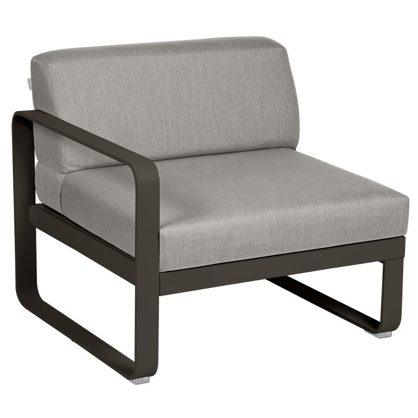 Module gauche BELLEVIE de Fermob, 1 place, Tonka, Coussin Taupe grisé Module gauche BELLEVIE de Fermob, 1 place, Tonka, Coussin Taupe grisé