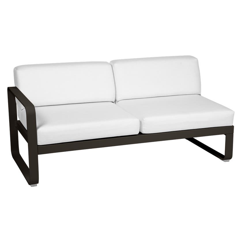 Module gauche BELLEVIE de Fermob, 2 places, Tonka, Coussin Blanc grisé Module gauche BELLEVIE de Fermob, 2 places, Tonka, Coussin Blanc grisé