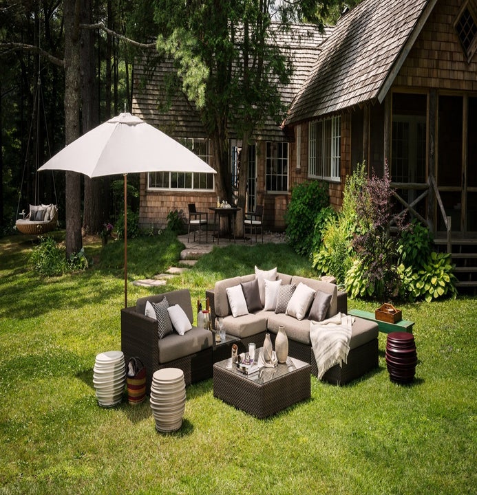 Module gauche LOUNGE avec coussins Cool white de Dedon, Java