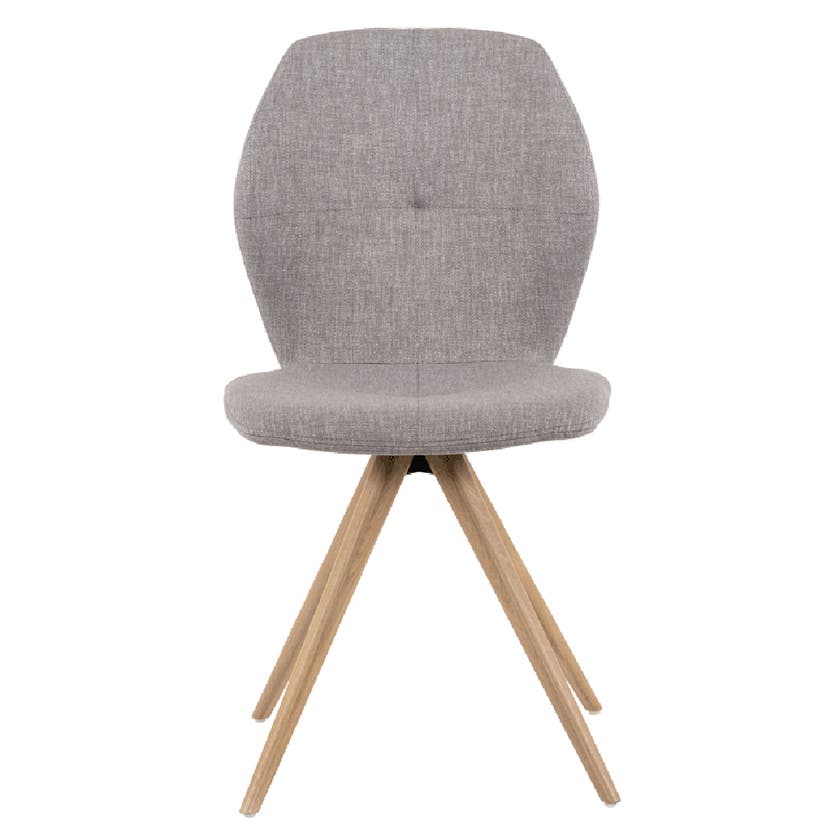 Chaise fixe MOOD 91 de Mobitec, Pieds étoile Noyer, Assise tissu Genova Chaise fixe MOOD 91 de Mobitec, Pieds étoile Noyer, Assise tissu Genova