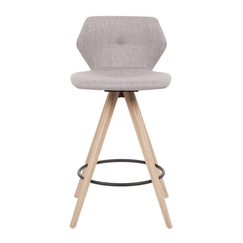 Tabouret fixe avec dossier MOOD 91 de Mobitec, Pieds Chêne, Assise tissu HIPHOP Tabouret fixe avec dossier MOOD 91 de Mobitec, Pieds Chêne, Assise tissu HIPHOP
