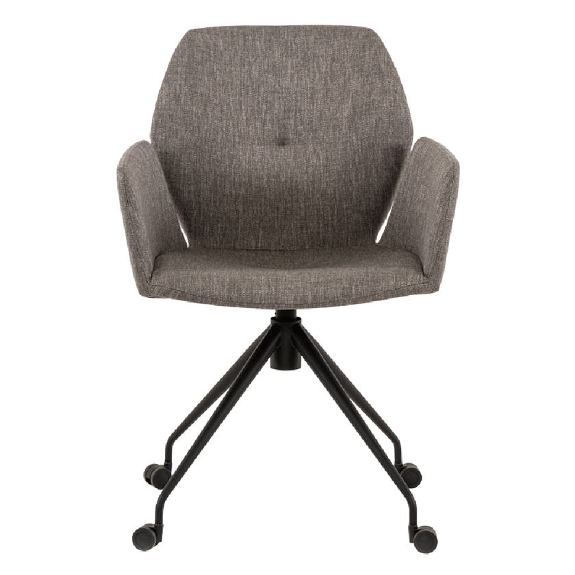 Fauteuil pivantant avec roulettes MOOD 95 de Mobitec, Pieds étoile métal noir, Assise tissu Sotega Fauteuil pivantant avec roulettes MOOD 95 de Mobitec, Pieds étoile métal noir, Assise tissu Sotega