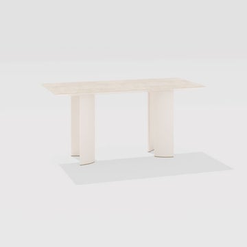 Table rectangulaire NACA, Pieds aluminium Antique white, Plateau en grès cérame