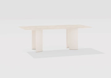 Table rectangulaire NACA, Pieds aluminium Antique white, Plateau en grès cérame Table rectangulaire NACA, Pieds aluminium Antique white, Plateau en grès cérame