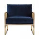 Fauteuil CANNAGE, Bois clair, Bleu marine