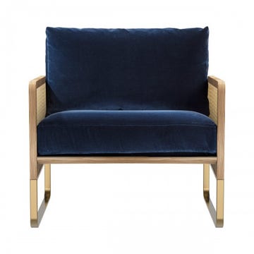 Fauteuil CANNAGE de Red Edition, Bois clair, Bleu marine Fauteuil CANNAGE de Red Edition, Bois clair, Bleu marine