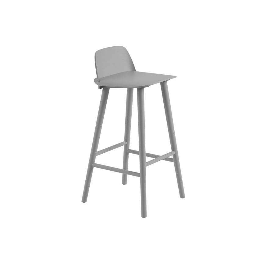 Tabouret de bar NERD de Muuto, H.75 cm, Gris Tabouret de bar NERD de Muuto, H.75 cm, Gris