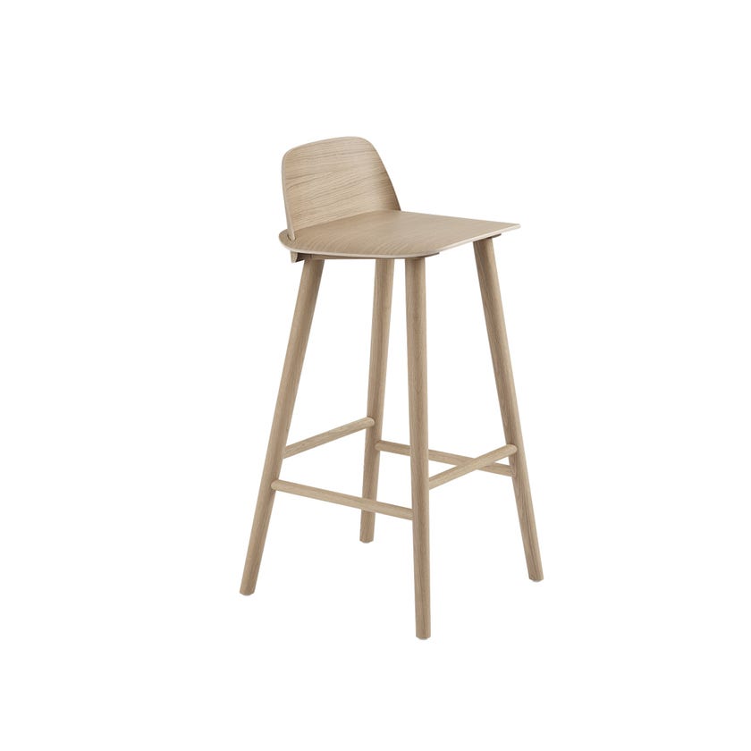 Tabouret de bar NERD de Muuto, H.75 cm, Chêne Tabouret de bar NERD de Muuto, H.75 cm, Chêne