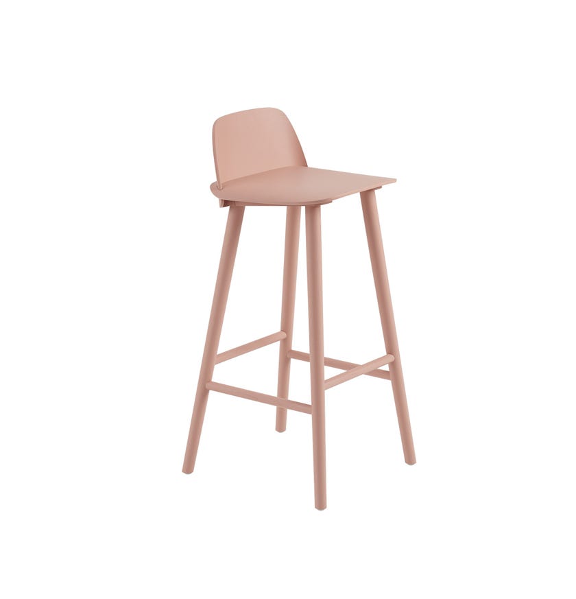 Tabouret de bar NERD de Muuto, H.75 cm, Rose